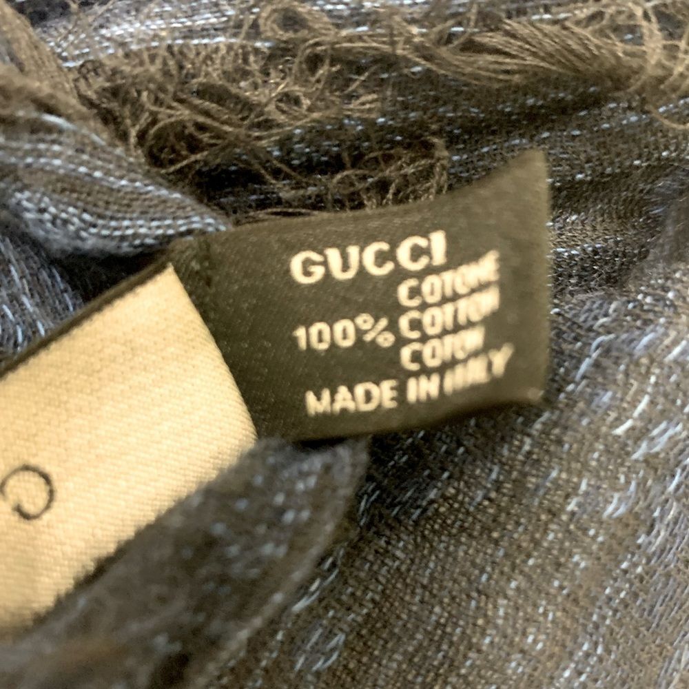 Authentic Tom Ford for Gucci Blue Lightweight Cotton Shawl Scarf Wrap Preloved - Picture 10 of 11